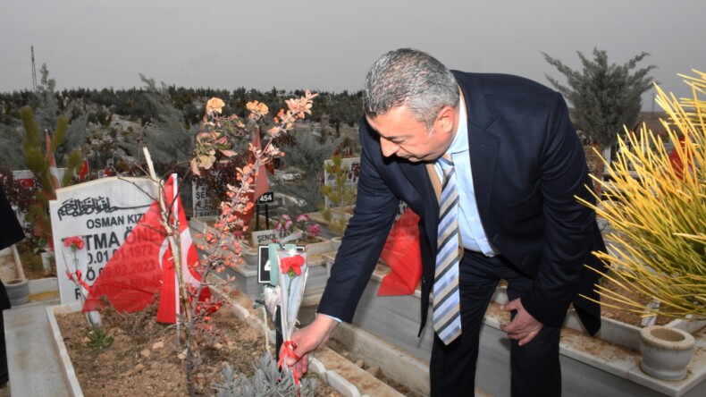 Başkan Özcan, Deprem Şehitliği’ni Ziyaret Ederek Karanfil Bıraktı