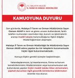Malatya İl Tarım ve Orman Müdürlüğü'nden Dolandırıcılık Uyarısı