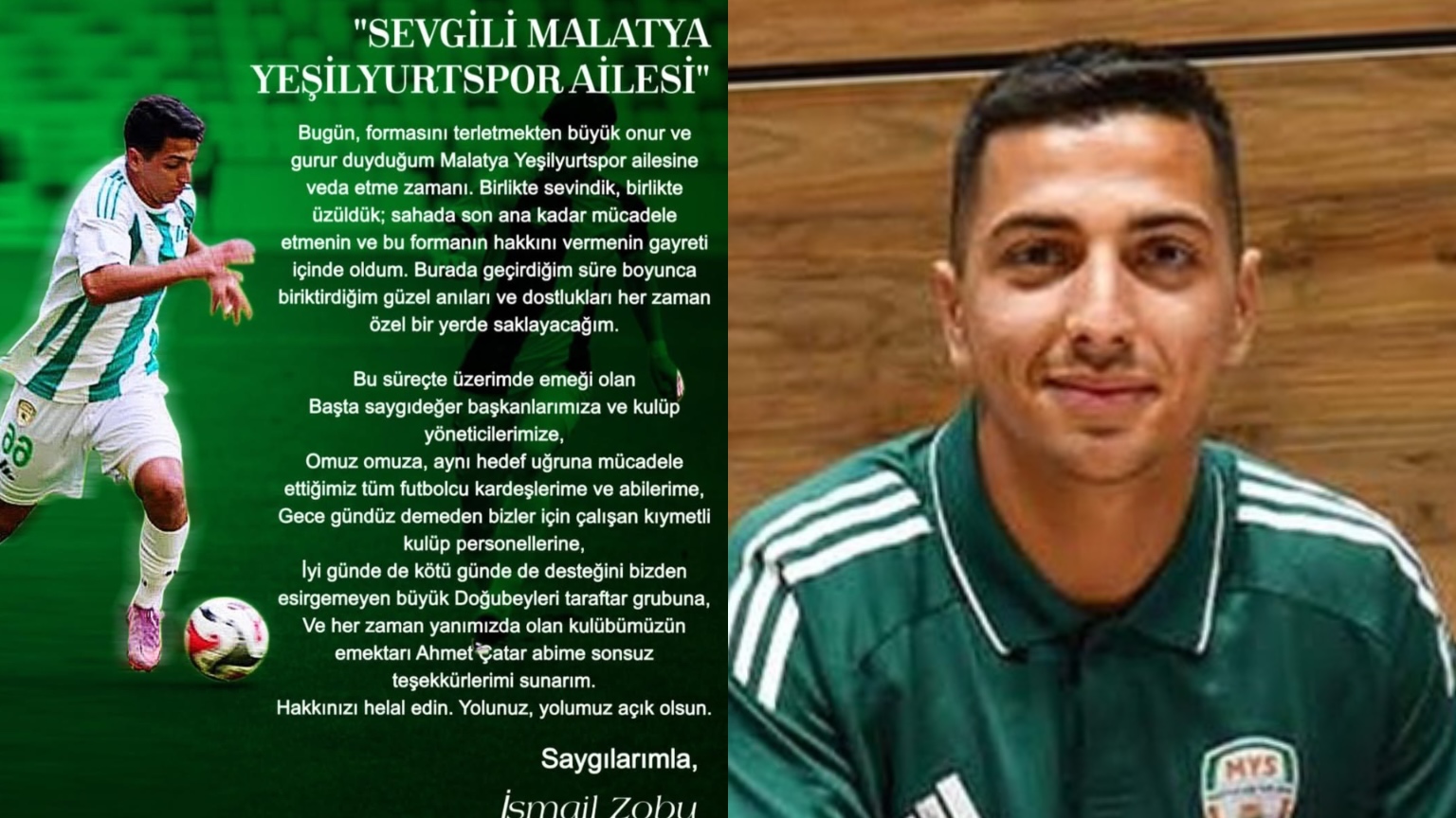 Yeşilyurtspor’da Bir Ayrılık Daha: İsmail Zobu Veda Etti
