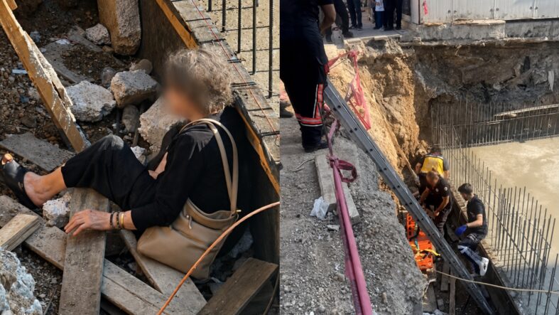 Kaldırımda Yürürken İnşaat Alanına Düştü